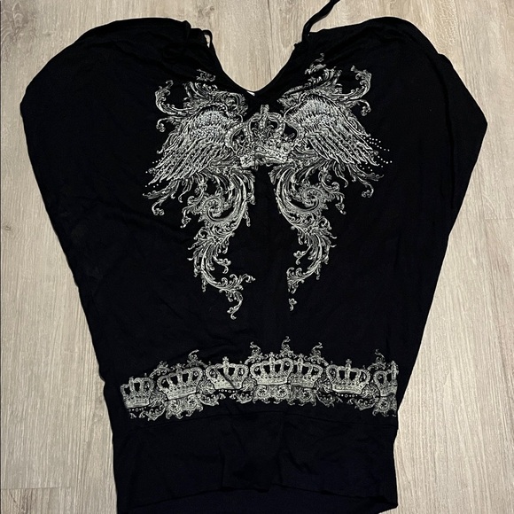 Forplay Tops - Forplay Black Top with Silver Tag